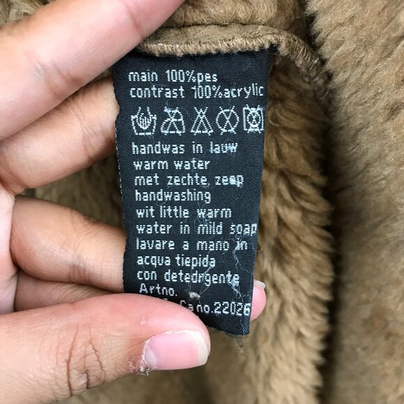 Sao Paulo Womens Faux Suede Shearling Lined Mid-Length Coat 10 - Picture 12 of 14